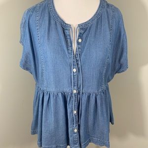 Aerie Medium peplum style top, denim Blue
